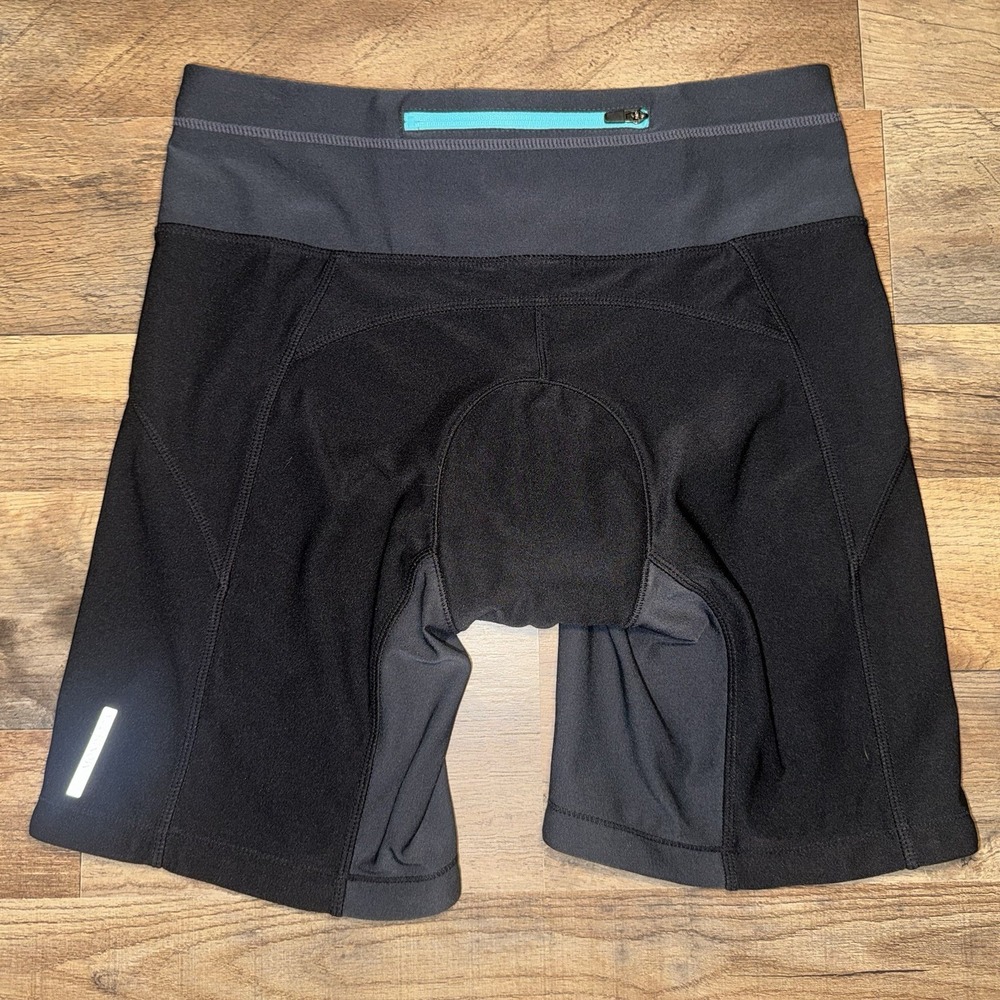 Mondetta Women's Cycling Shorts Grey Blue Size Medium Pockets‎ Biker
